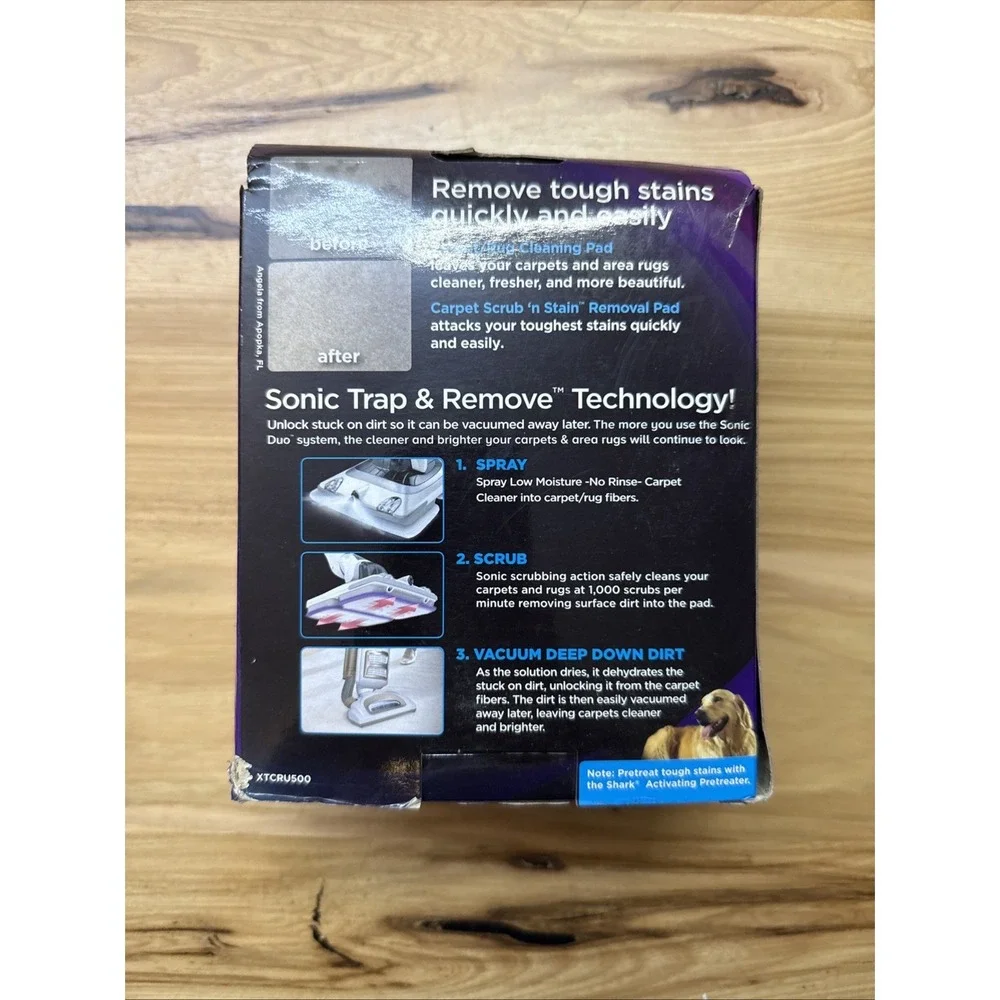 Shark Carpet Cleaning Pads with Scrub 'n Stain Removal Pad. Sonic Duo System New
